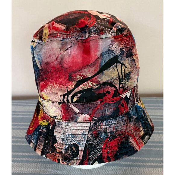 Abstract Graffiti Tattoo Multicolor Print Bucket Hat By Carbon Elements Sun Fish - Picture 6 of 7